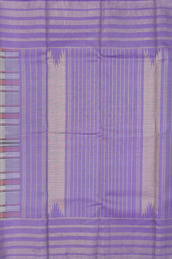 Kanchipuram Silk Saree In Multicolor With Stripes Design