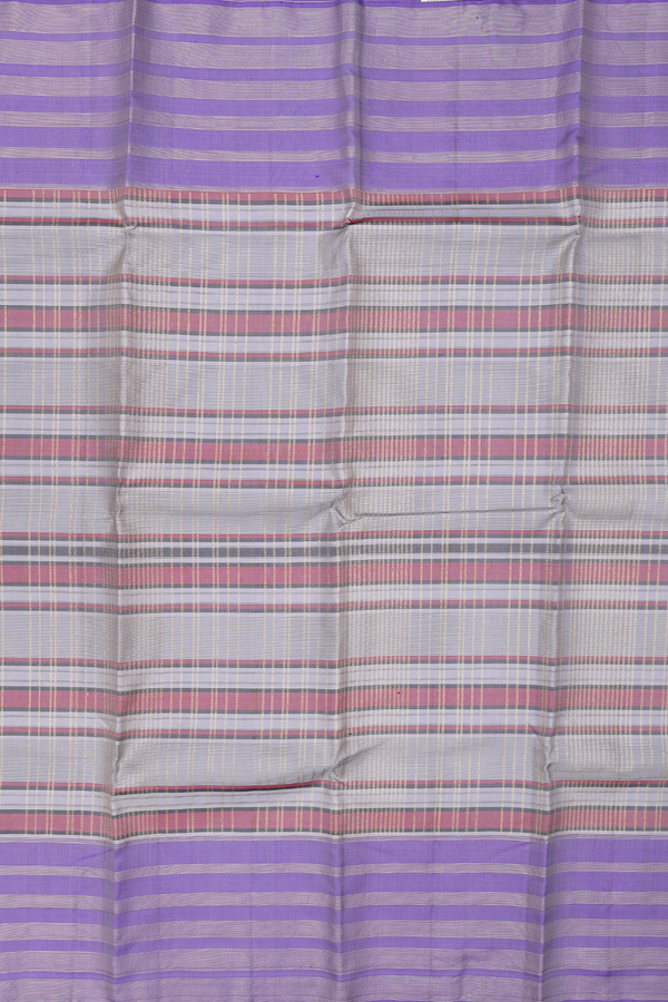 Kanchipuram Silk Saree In Multicolor With Stripes Design