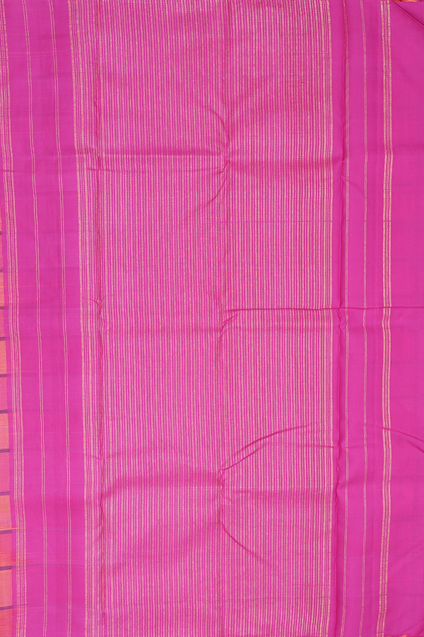 Kanchipuram Silk Saree In Yellow With Checks Design