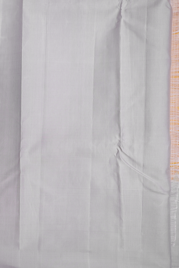 Kanchipuram Silk Saree In Yellow With Checks Design