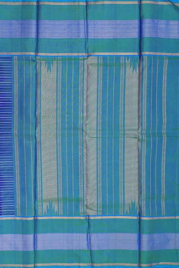 Kanchipuram Silk Saree In Black And Grey With Checks Design