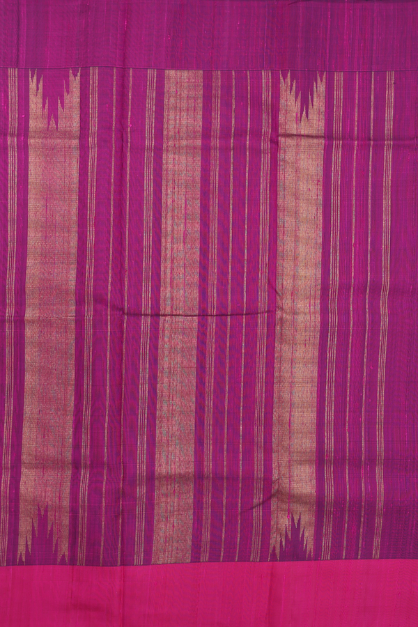 Kanchipuram Silk Saree In Yellow With Checks Design