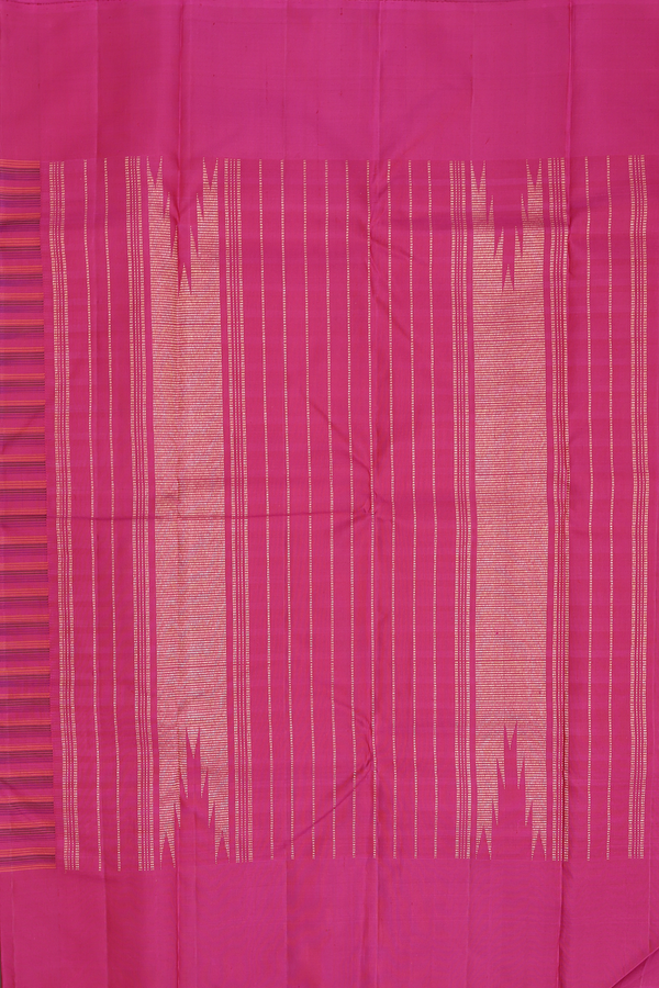 Kanchipuram Silk Saree In Multicolor With Stripes Design