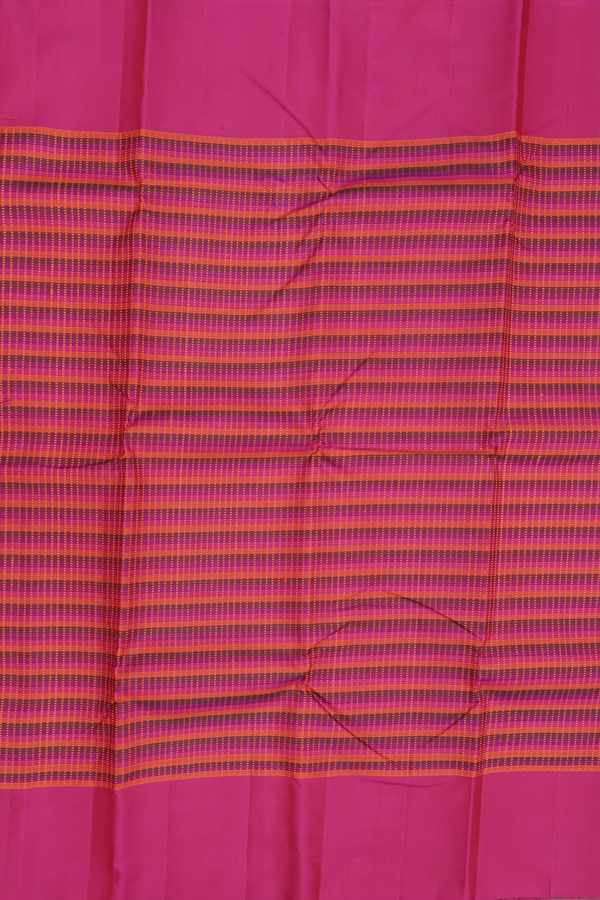 Kanchipuram Silk Saree In Multicolor With Stripes Design