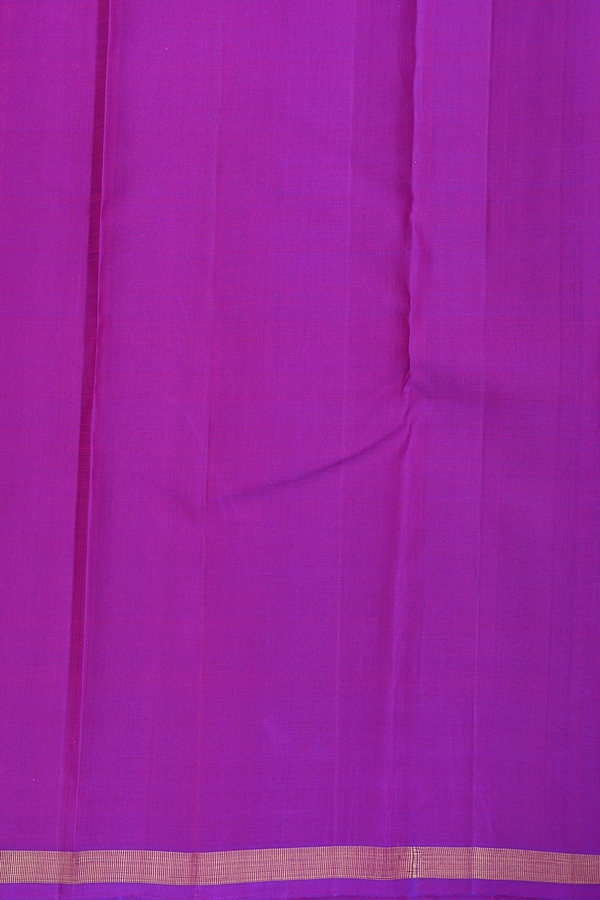 Kanchipuram Silk Saree In Purple Rose With Stripes Design