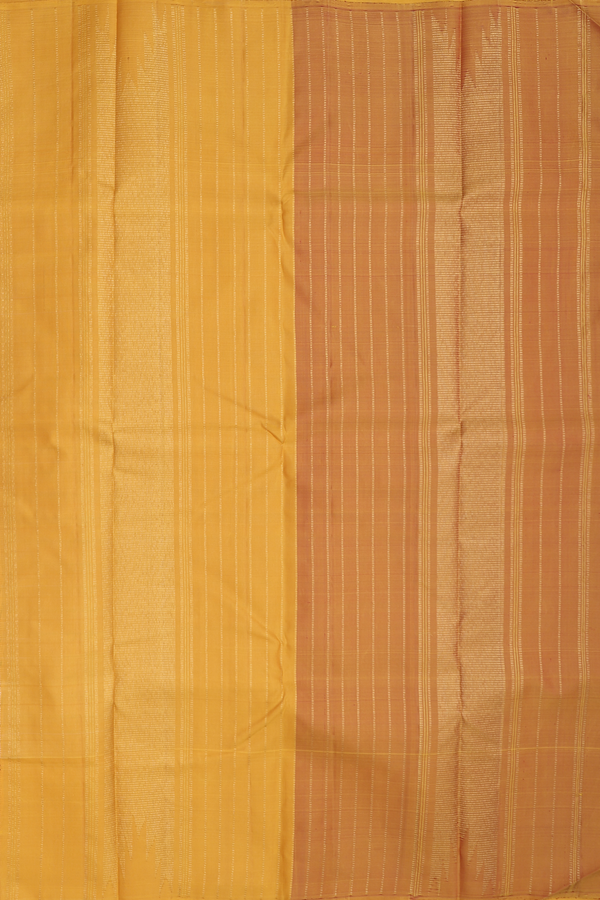 Kanchipuram Silk Saree In White With Stripes Design