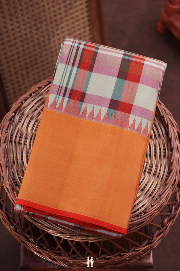 Kanchipuram Silk Saree In Multicolor With Checks Design