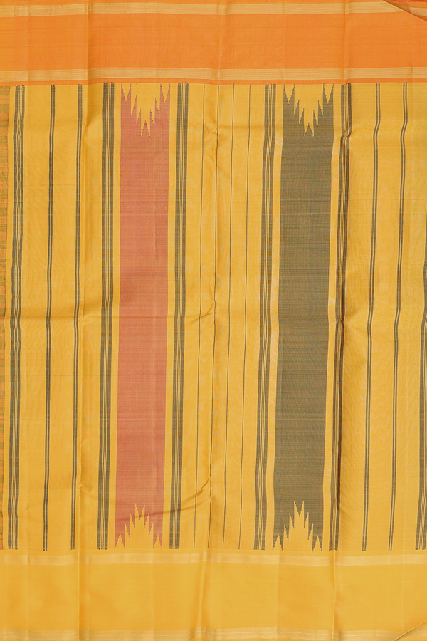 Kanchipuram Silk Saree In Black And Red With Checks Design