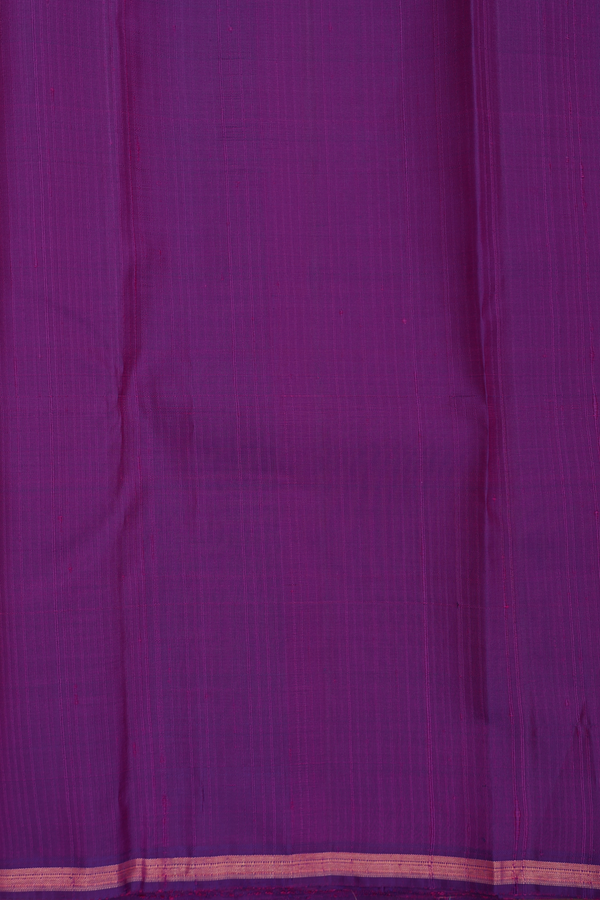 Kanchipuram Silk Saree In Pink And Purple With Stripes Design