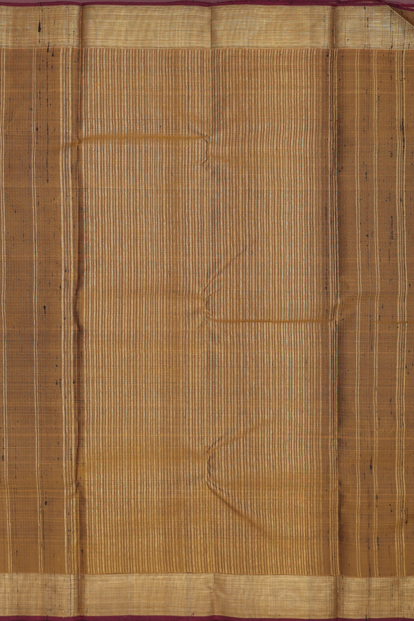 Kanchipuram Silk Saree In Grey With Stripes Design