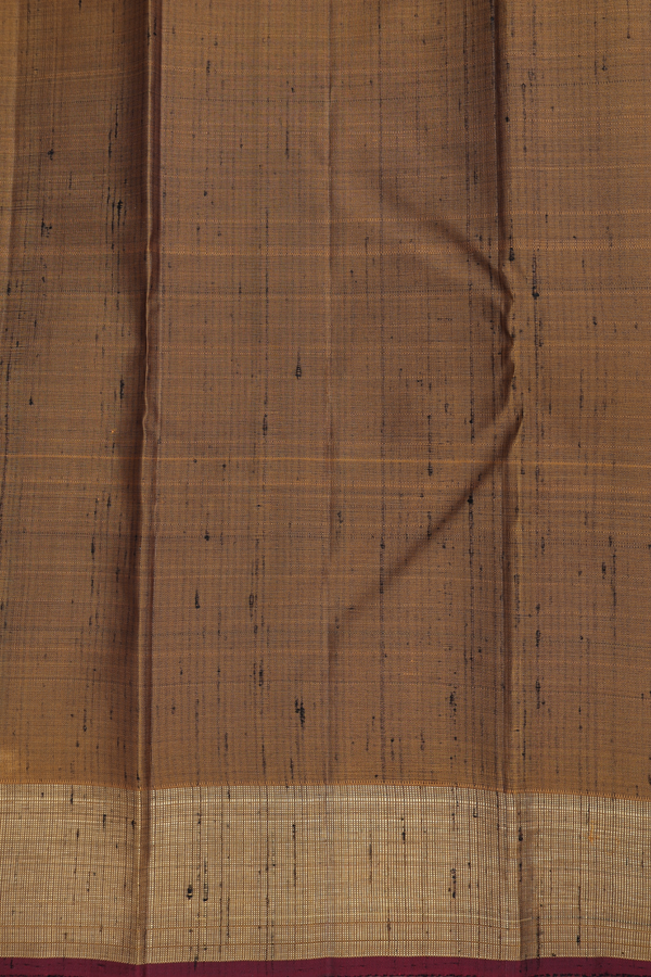 Kanchipuram Silk Saree In Grey With Stripes Design