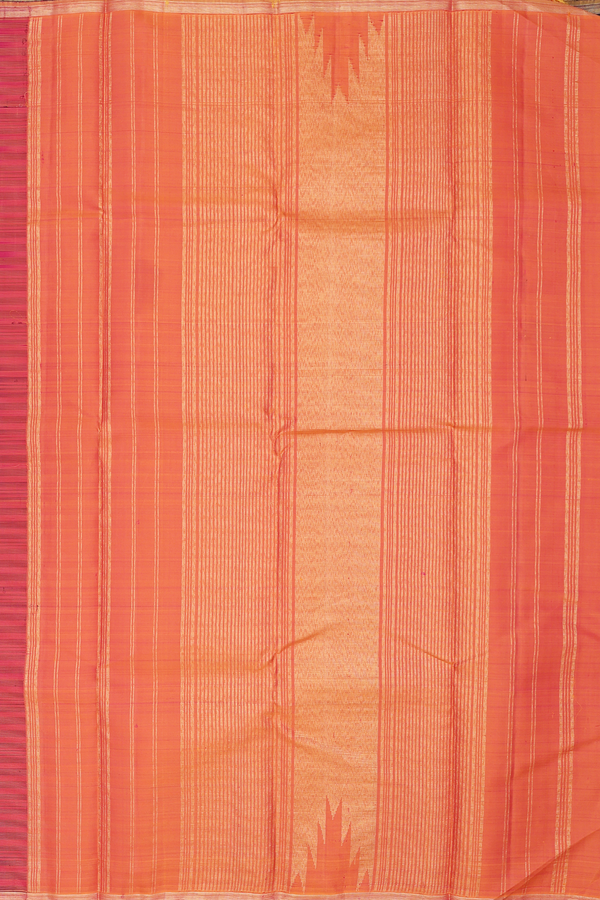 Kanchipuram Silk Saree In Black And Red With Stripes Design
