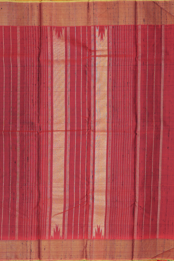 Kanchipuram Silk Saree In Green And Black With Stripes Design