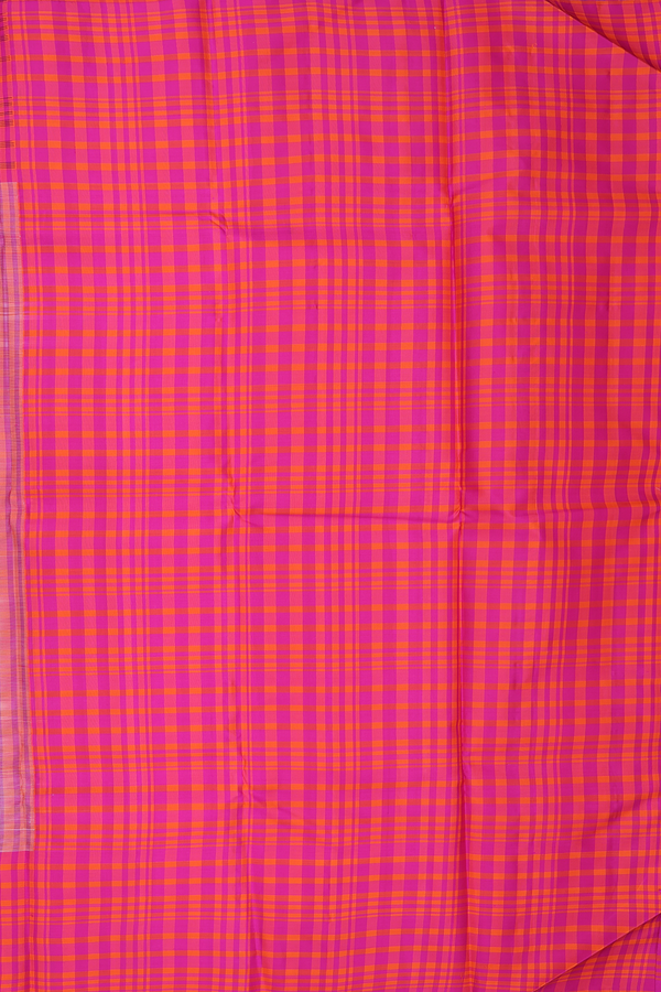 Kanchipuram Silk Saree In Grey With Ganga Jamuna Border