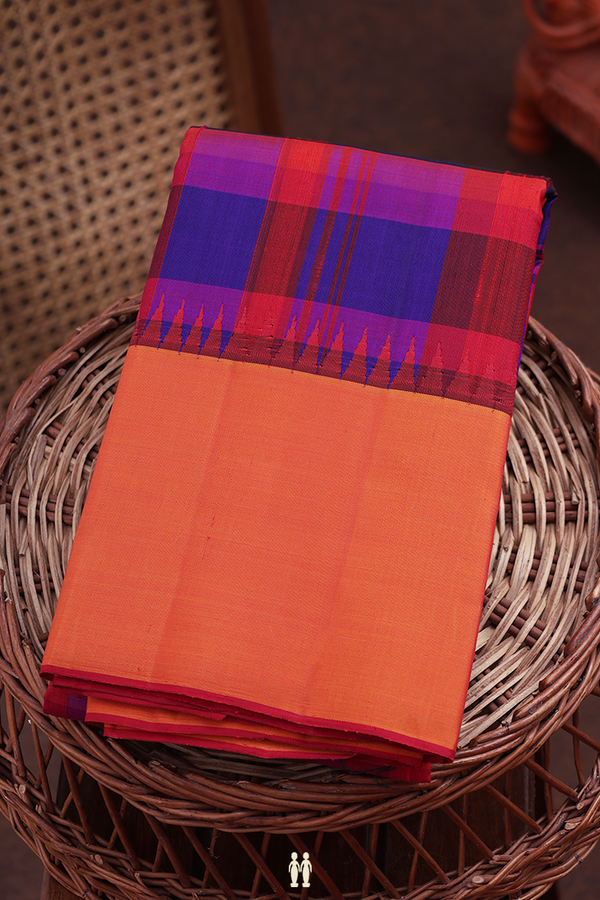 Kanchipuram Silk Saree In Multicolor With Checks Design