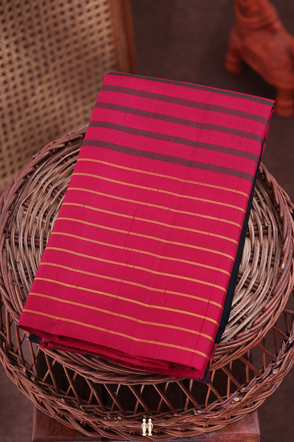 Kanchipuram Silk Saree In Black And Red With Half And Half