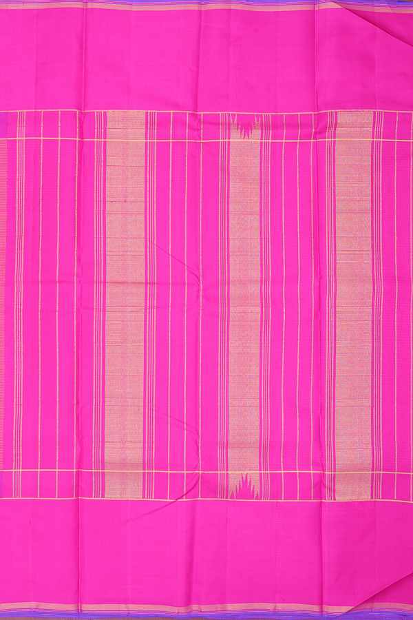 Kanchipuram Silk Saree In Yellow With Checks Design