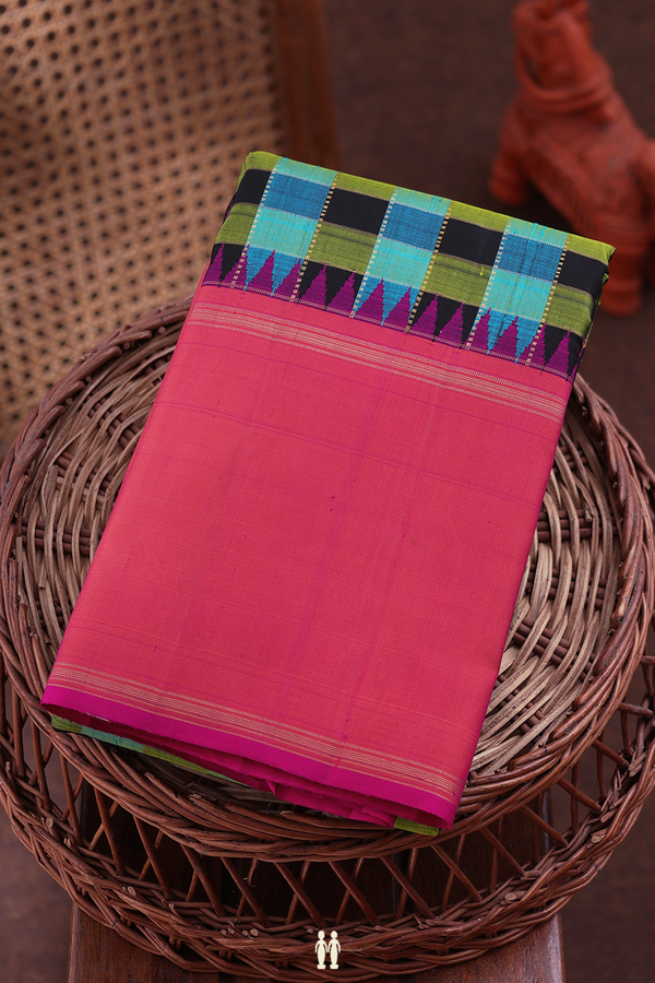 Kanchipuram Silk Saree In Multicolor With Checks Design