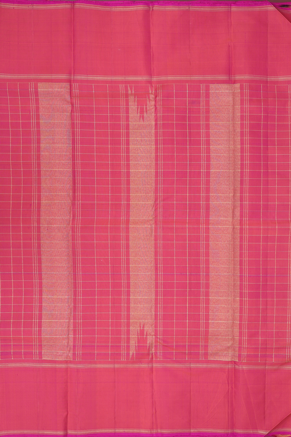 Kanchipuram Silk Saree In Multicolor With Checks Design
