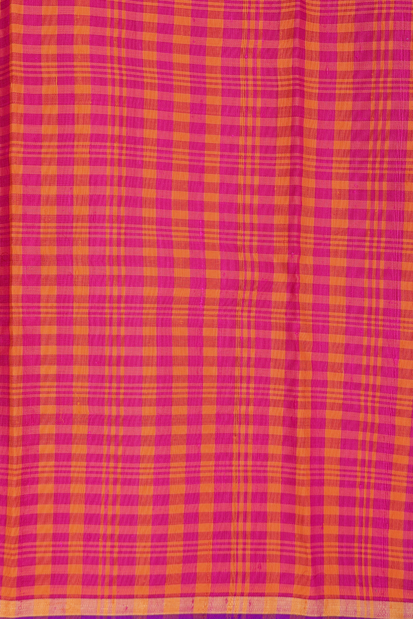Kanchipuram Silk Saree In Red And Orange With Stripes Design