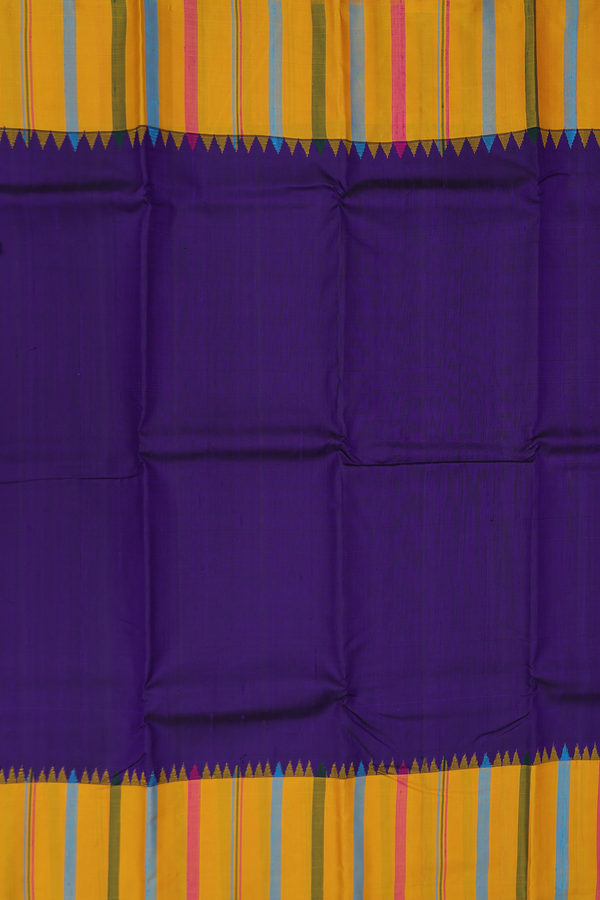 Kanchipuram Silk Saree In Royal Blue With Contrast Border