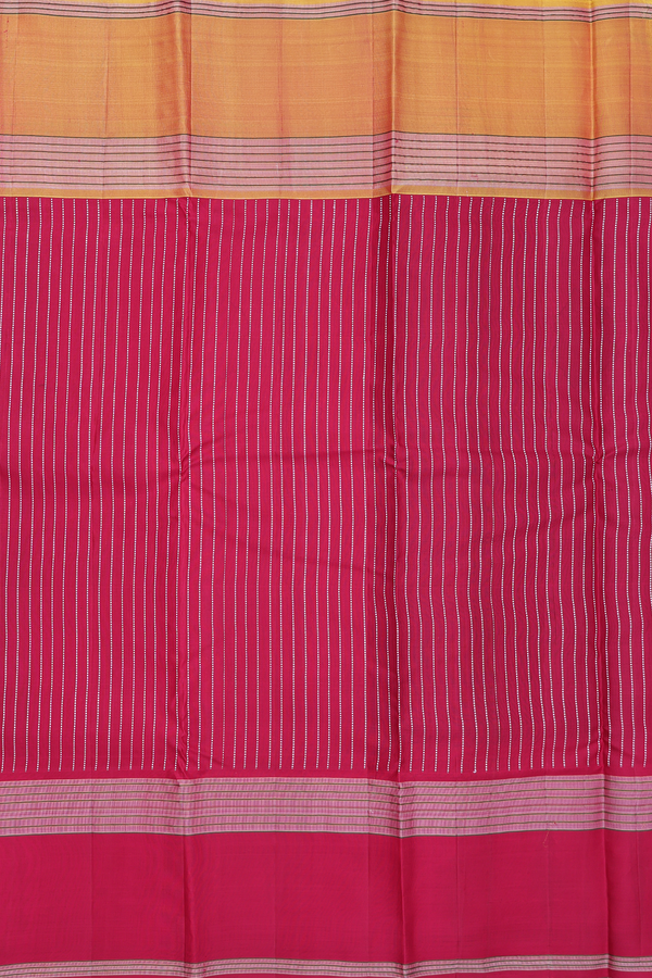 Kanchipuram Silk Saree In Black With Ganga Jamuna Border
