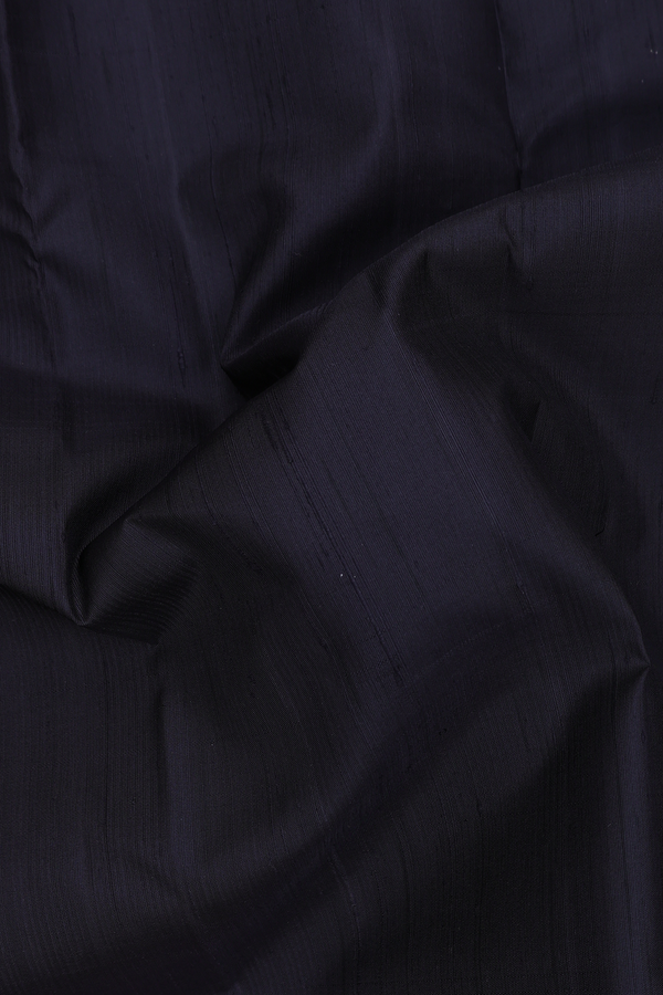 Kanchipuram Silk Saree In Black With Ganga Jamuna Border