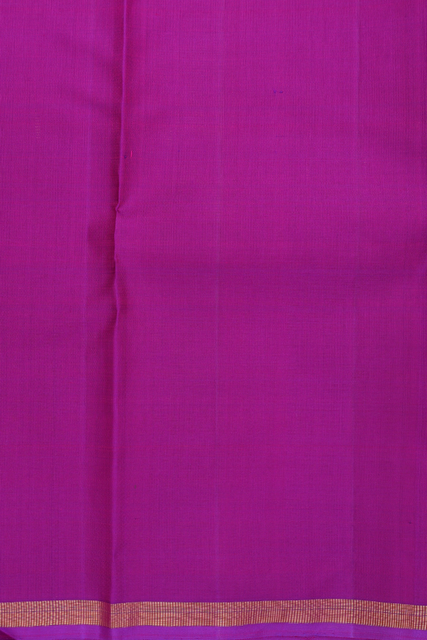 Kanchipuram Silk Saree In Dark Pink With Stripes Design