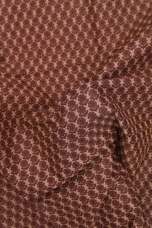 Ahmedabad Cotton Saree In Brown With Floral Design