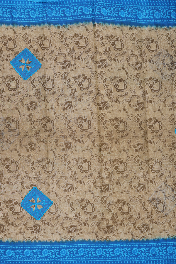 Ahmedabad Cotton Saree In Brown With Patch Work