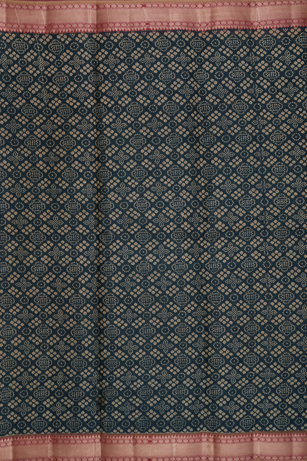 Ahmedabad Cotton Saree In Dark Green With Printed Design