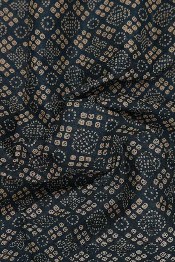 Ahmedabad Cotton Saree In Dark Green With Printed Design