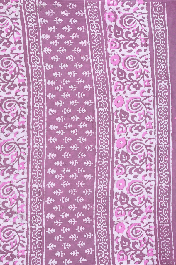 Ahmedabad Cotton Saree In Dusty Purple With Printed Design