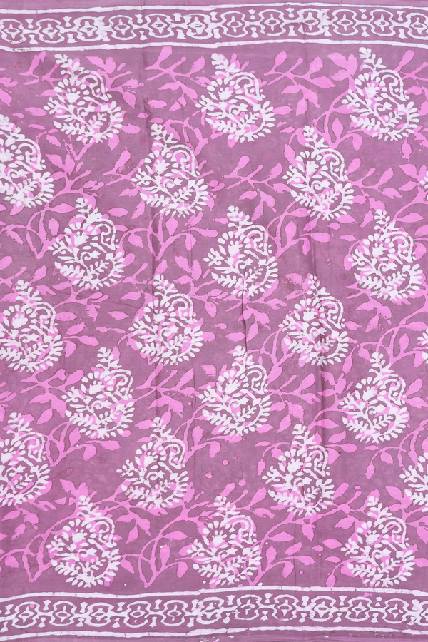 Ahmedabad Cotton Saree In Dusty Purple With Printed Design