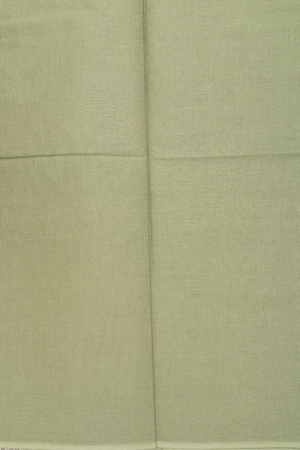 Ahmedabad Cotton Saree In Moss Green With Embroidered Design