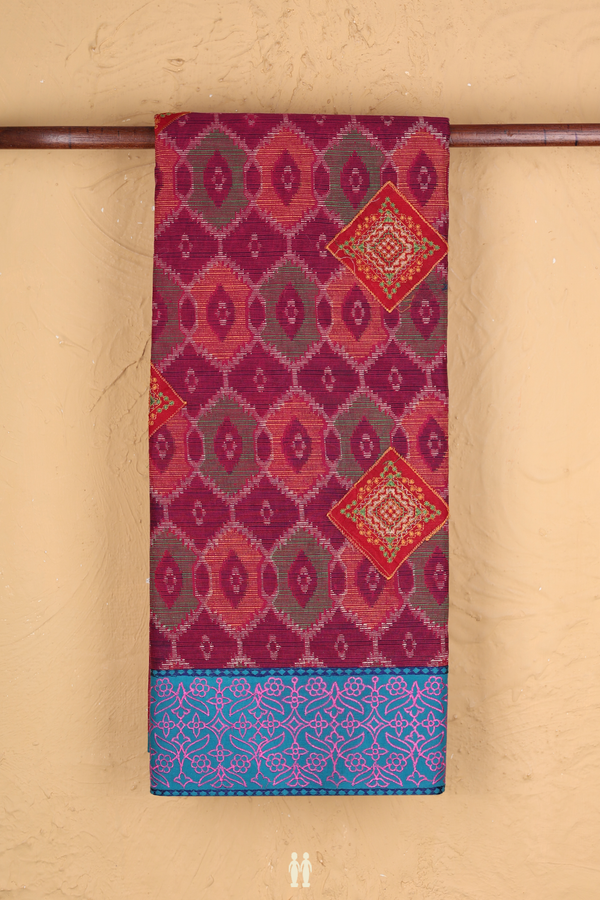 Ahmedabad Cotton Saree In Multicolor With Patch Work