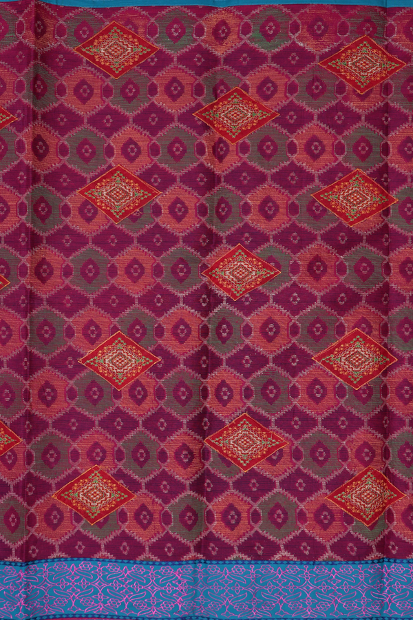 Ahmedabad Cotton Saree In Multicolor With Patch Work