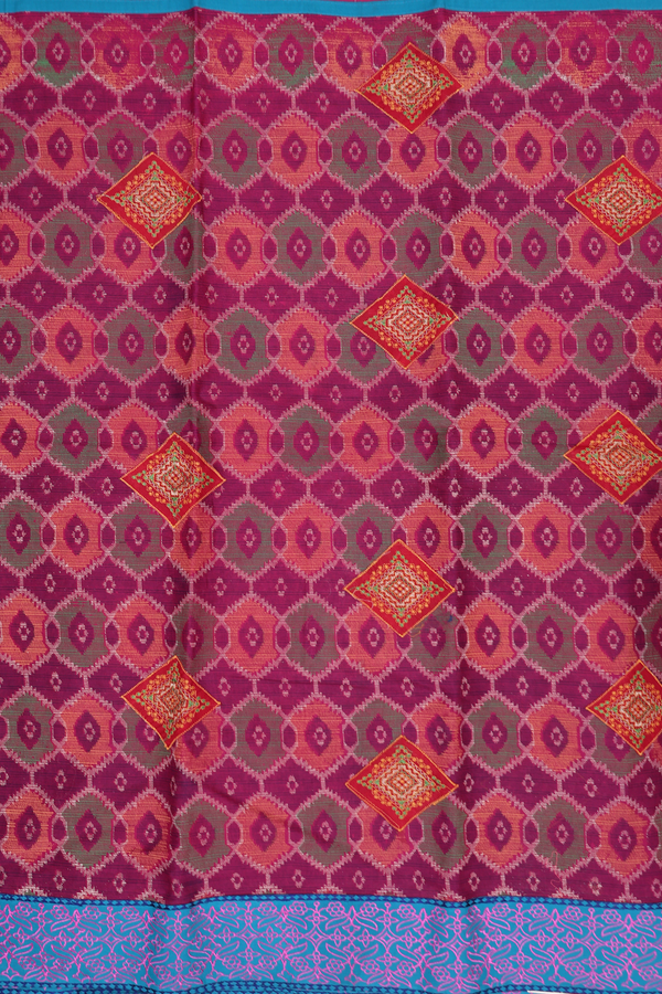 Ahmedabad Cotton Saree In Multicolor With Patch Work