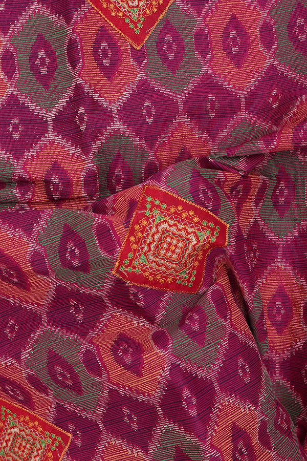 Ahmedabad Cotton Saree In Multicolor With Patch Work