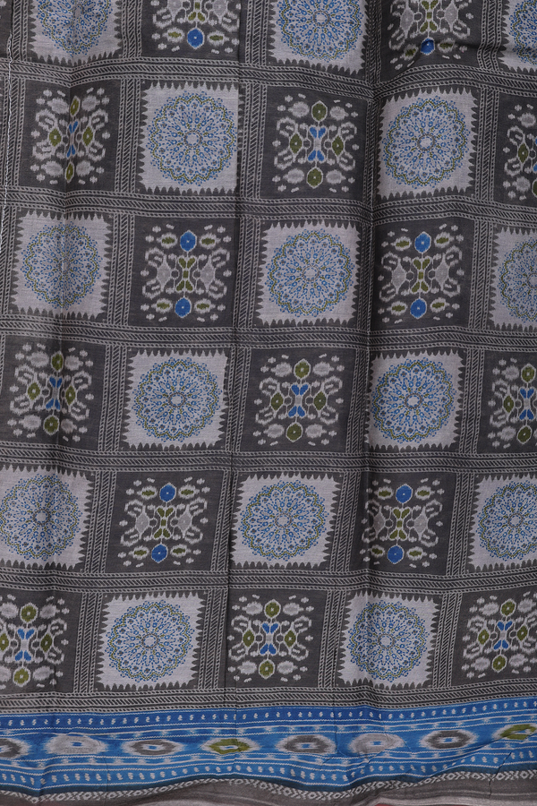 Ahmedabad Cotton Saree In Oxford Brown With Patch Work
