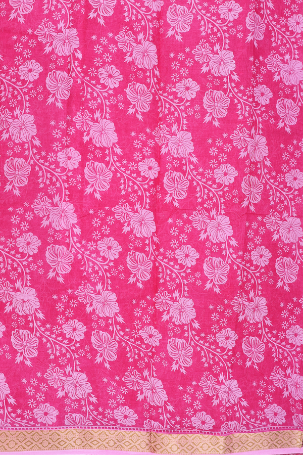 Ahmedabad Cotton Saree In Pink With Mirror Work Buttis