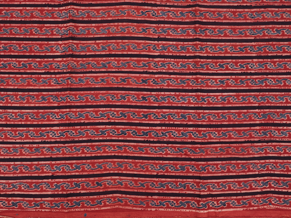Ajrakh Design Red Linen Unstitched Salwar Material