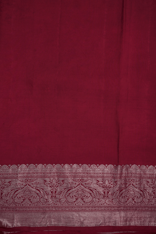 Ajrakh Printed Brick Red Kanchipuram Silk Saree