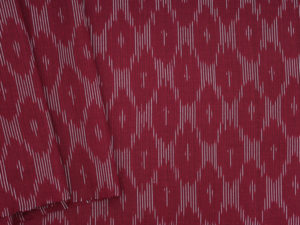 Allover Buttas Burgundy Red Ikat Cotton Blouse Material