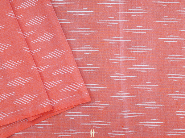 Allover Buttas Orange Ikat Cotton Blouse Material