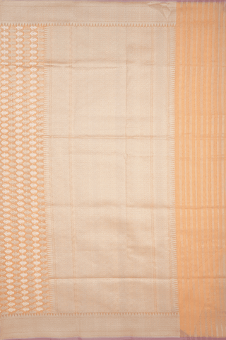 Allover Buttas Pastel Orange Kora Banarasi Silk Saree