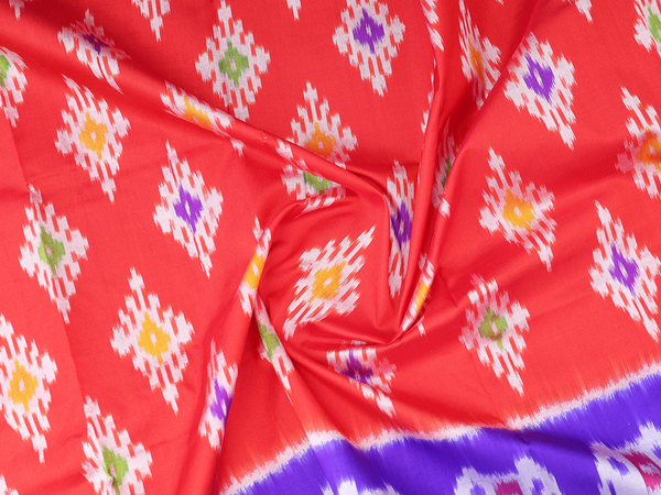 Allover Buttas Red Pochampally Pavadai Sattai Material
