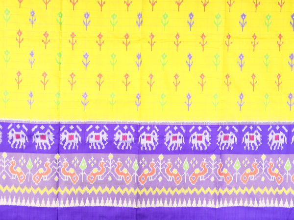 Allover Buttas Yellow Pochampally Pavadai Sattai Material