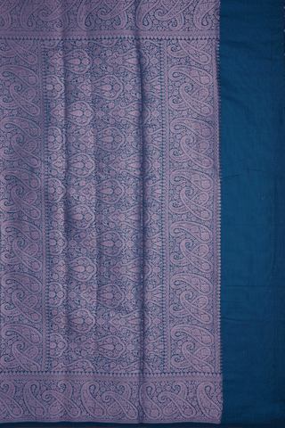 Allover Buttis Design Dark Teal Blue Semi Chanderi Saree