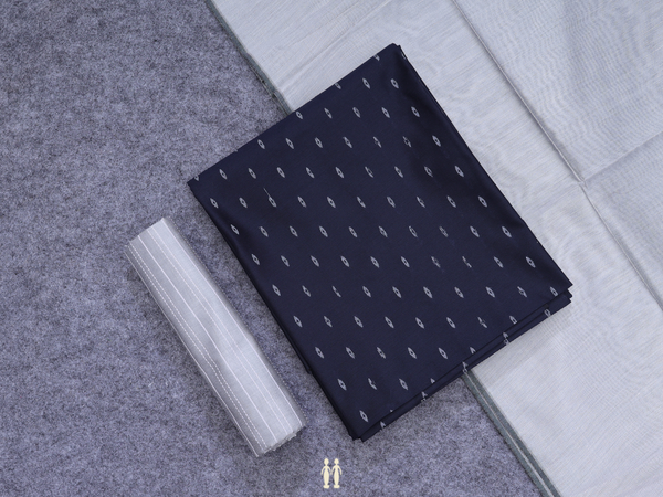 Allover Buttis Navy Blue Cotton Salwar Material